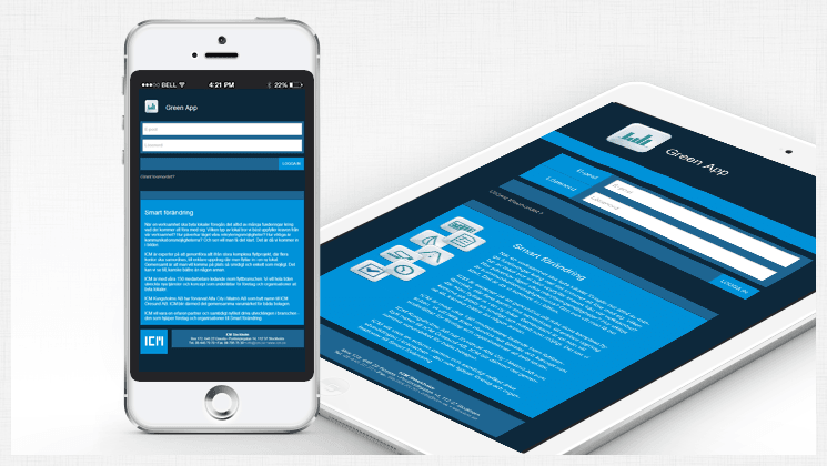Eterne startpage shown on handheld devices