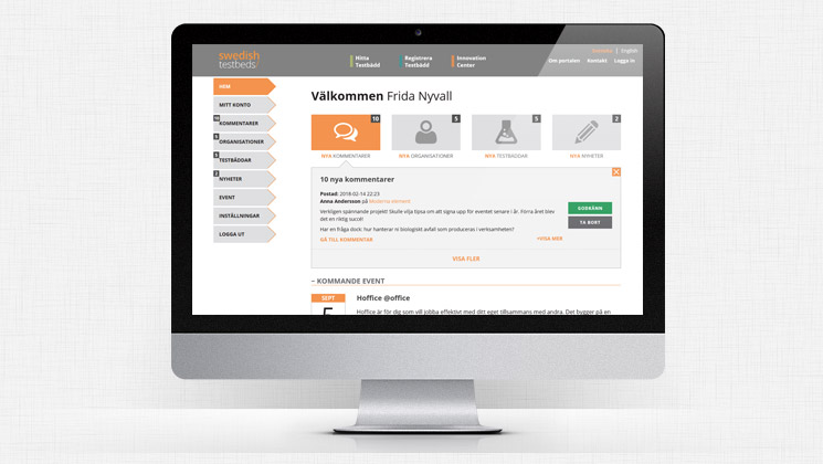 screenshot of swedishtestbeds.com