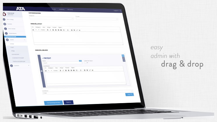 Screenshot EttATA intranet laptop adminpages.